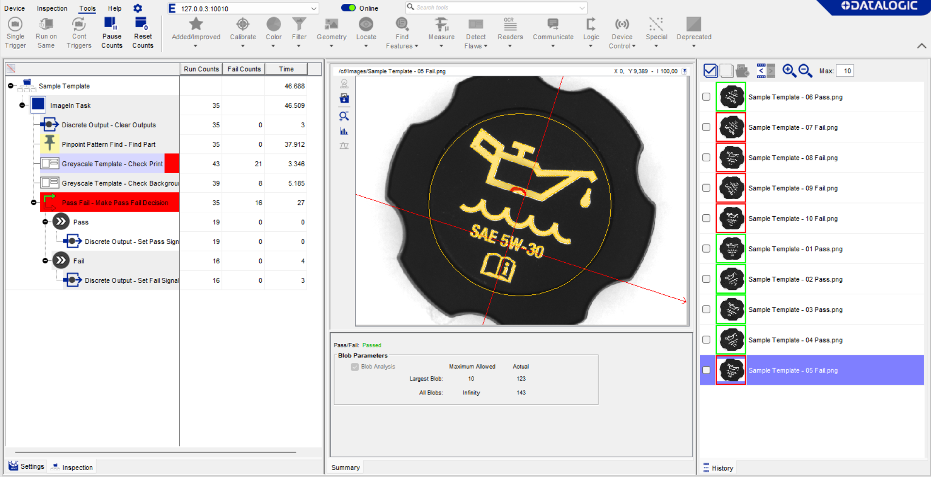 Inspección de tapas de aceite con IMPACT